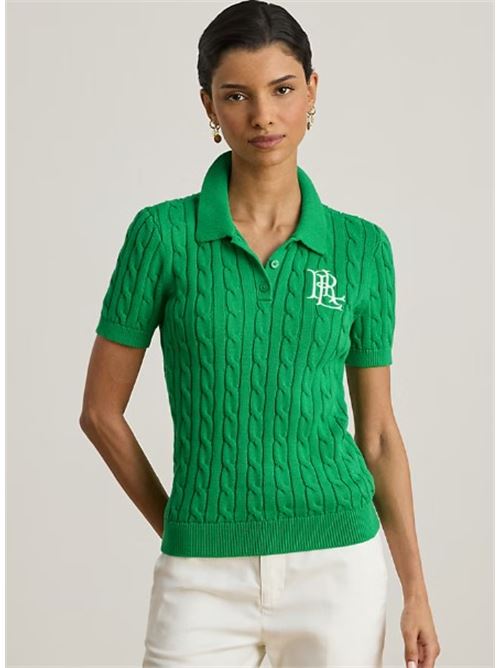 Maglia polo in cotone a trecce LAUREN RALPH LAUREN | NATRISSA-SHORT SLEEVE-PULLOVER.STEM